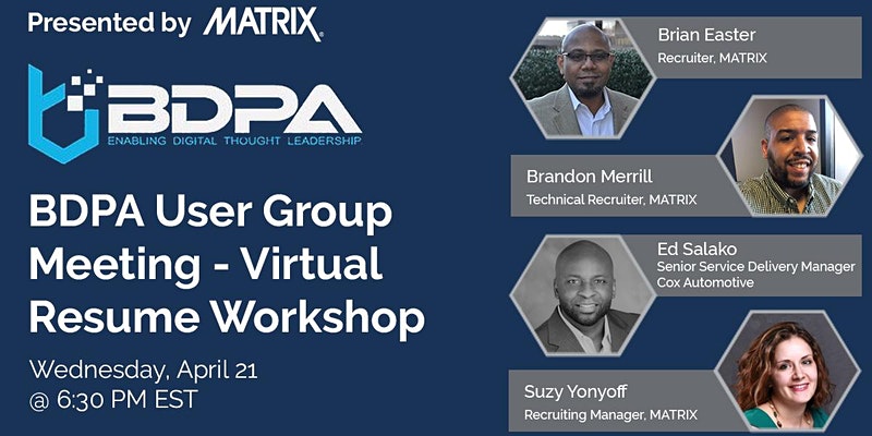 BDPA ATL – Virtual Resume Workshop